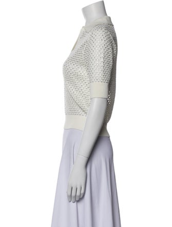 Sandro Printed Short Sleeve Crop Top