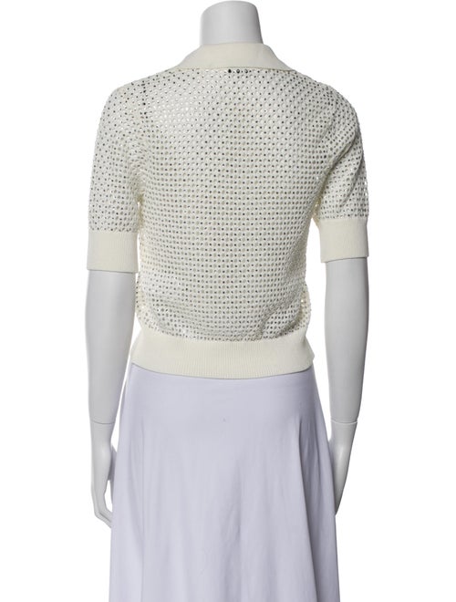 Sandro Printed Short Sleeve Crop Top