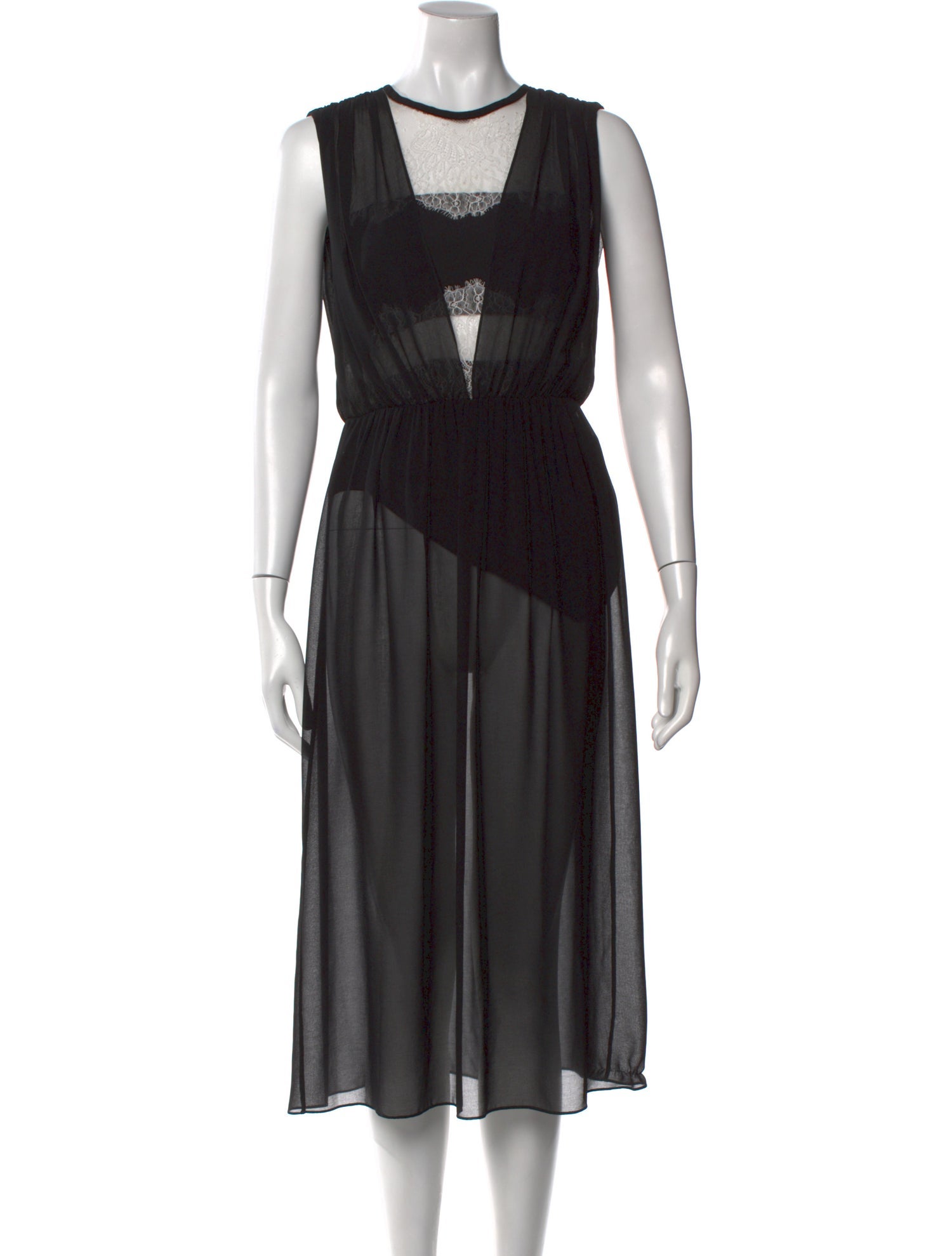 Sandro Crew Neck Midi Length Dress