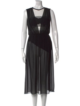 Sandro Crew Neck Midi Length Dress