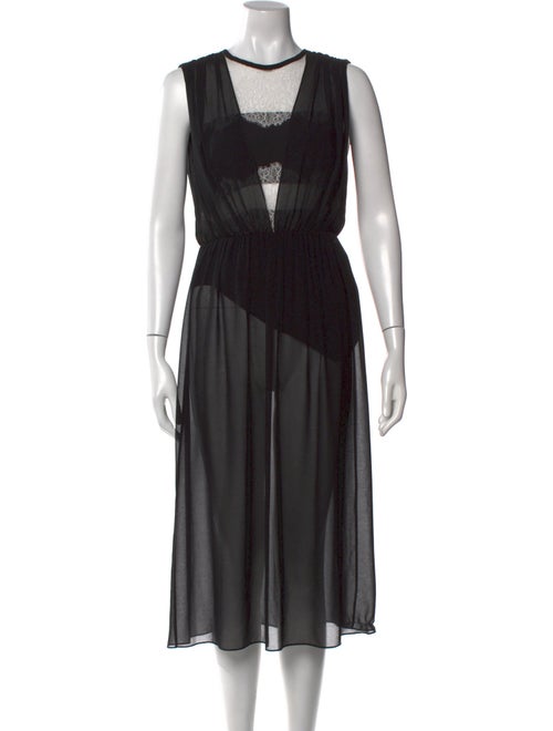 Sandro Crew Neck Midi Length Dress