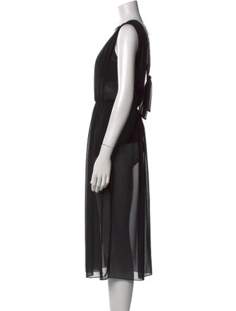 Sandro Crew Neck Midi Length Dress