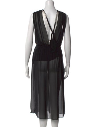 Sandro Crew Neck Midi Length Dress