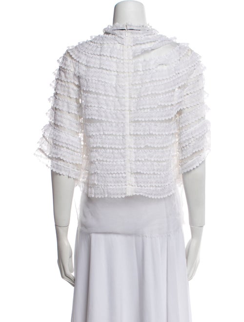 Sandro Tie Neck Short Sleeve Crop Top