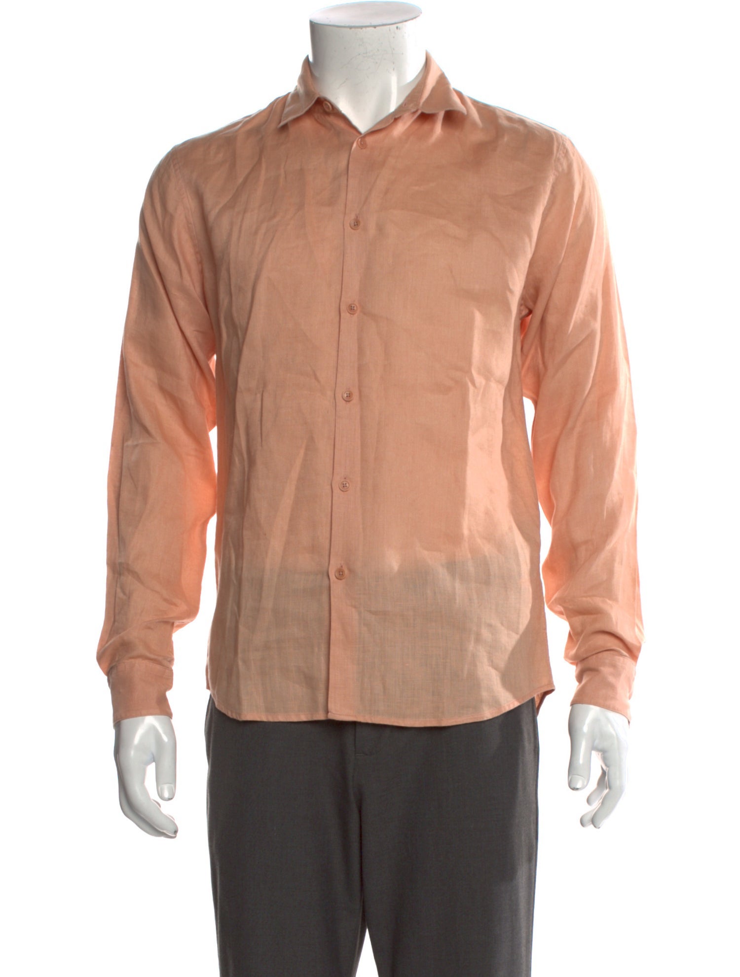 Sandro Linen Long Sleeve Dress Shirt