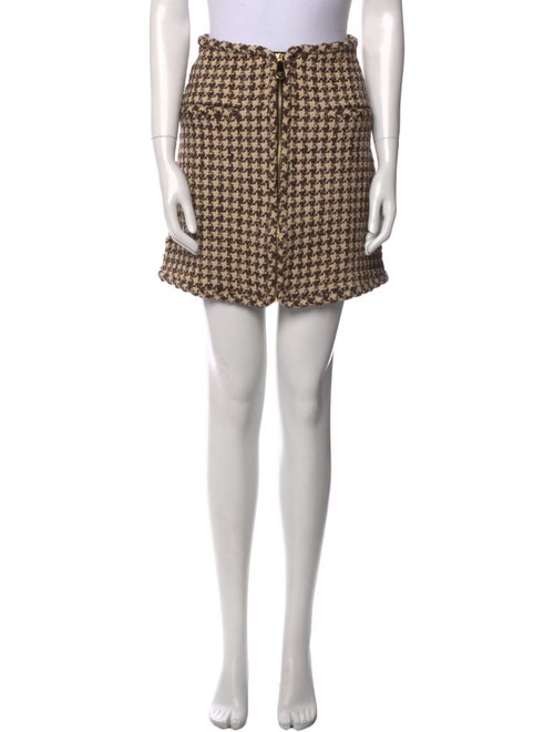 Sandro Houndstooth Print Mini Skirt