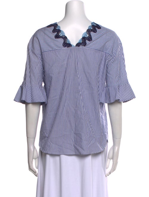 Sandro Striped V-Neck Blouse