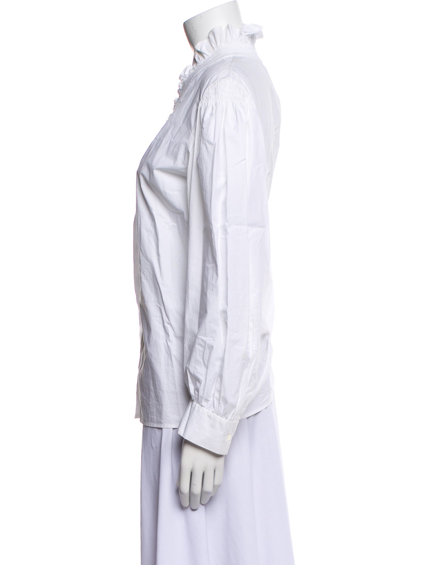 Sandro V-Neck Long Sleeve Button-Up Top