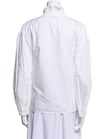 Sandro V-Neck Long Sleeve Button-Up Top