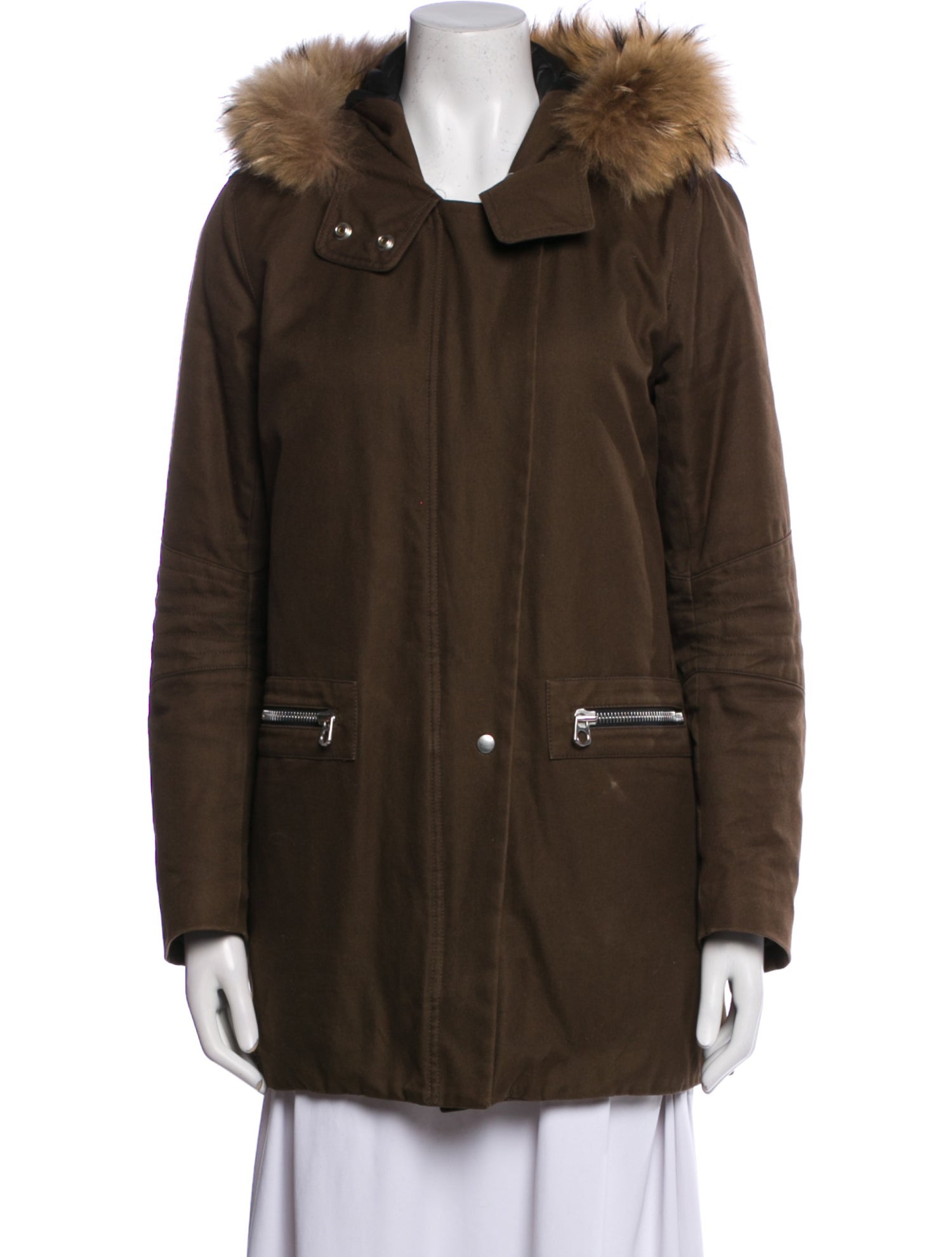 Sandro Faux Fur Coat