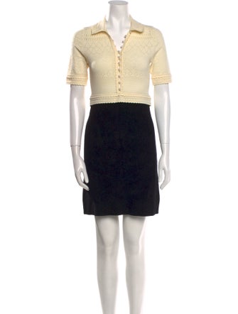Sandro Colorblock Pattern Mini Dress