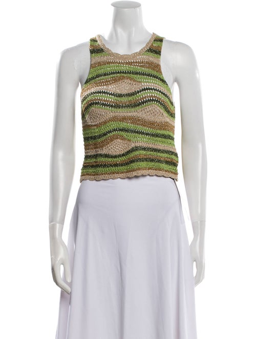 Sandro Striped Scoop Neck Crop Top