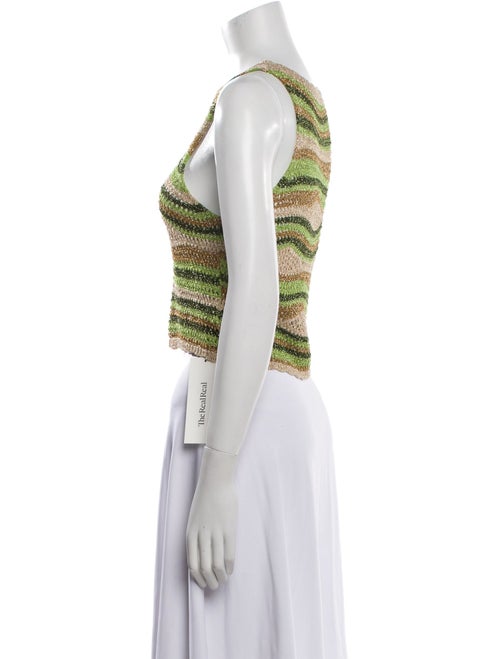 Sandro Striped Scoop Neck Crop Top