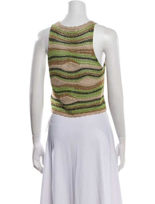 Sandro Striped Scoop Neck Crop Top