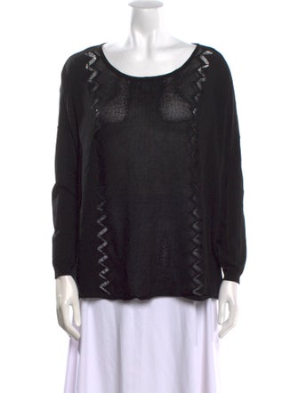 Sandro Scoop Neck Long Sleeve Blouse