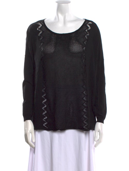 Sandro Scoop Neck Long Sleeve Blouse