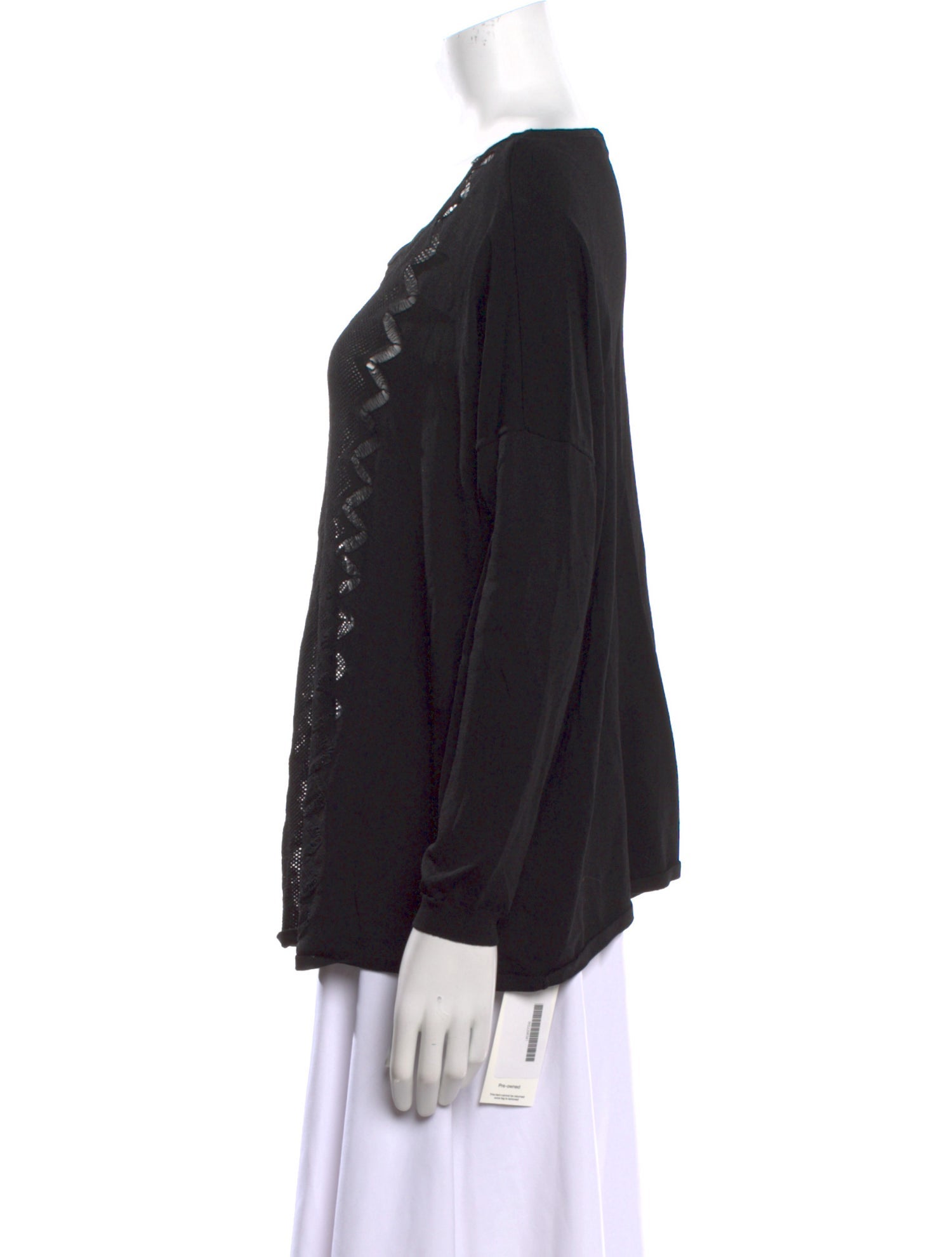 Sandro Scoop Neck Long Sleeve Blouse