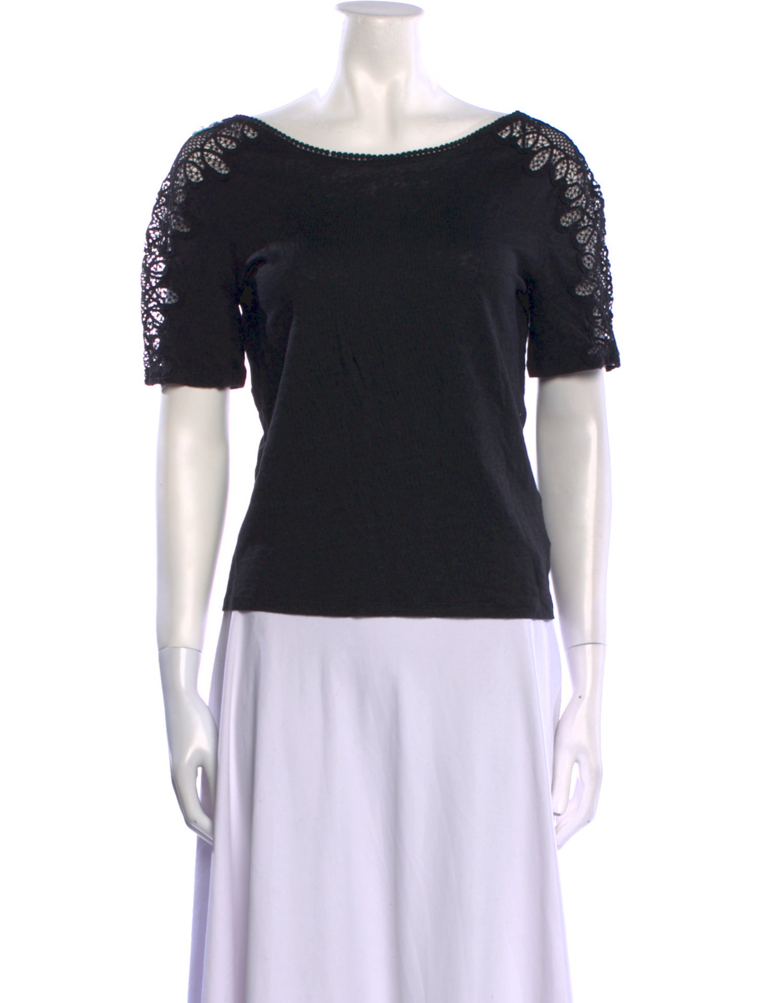 Sandro Linen Bateau Neckline T-Shirt