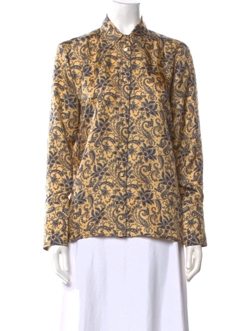 Sandro Silk Floral Print Button-Up Top