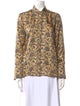 Sandro Silk Floral Print Button-Up Top