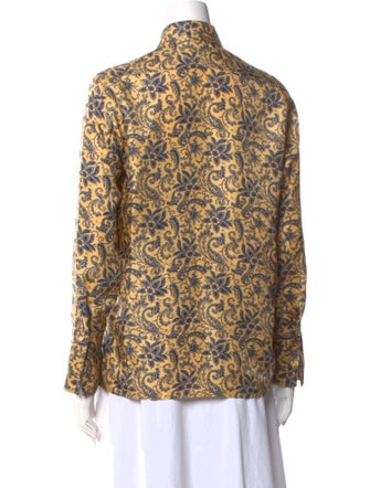 Sandro Silk Floral Print Button-Up Top