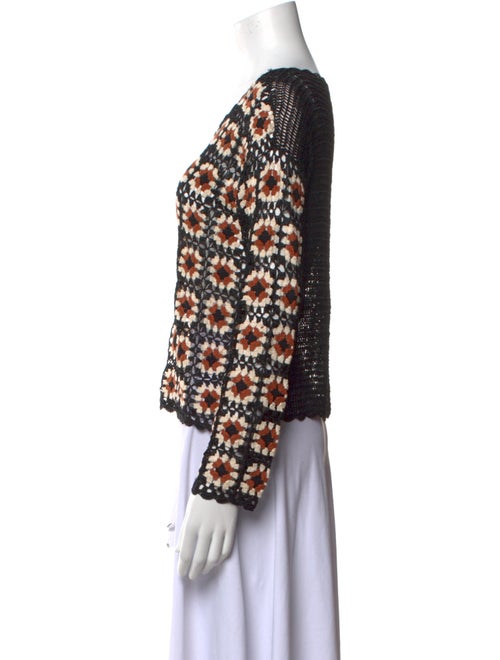 Sandro Printed Scoop Neck Sweater