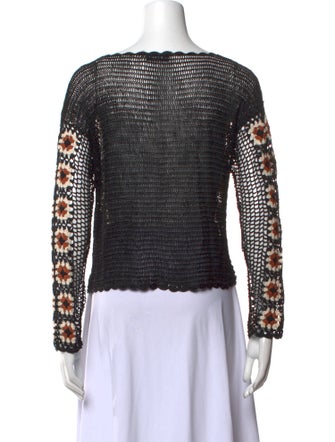 Sandro Printed Scoop Neck Sweater