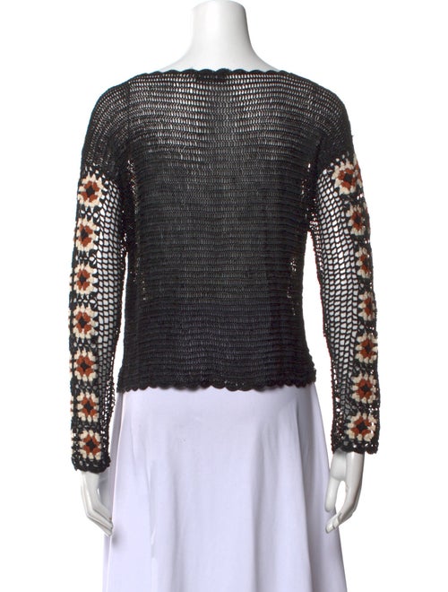 Sandro Printed Scoop Neck Sweater
