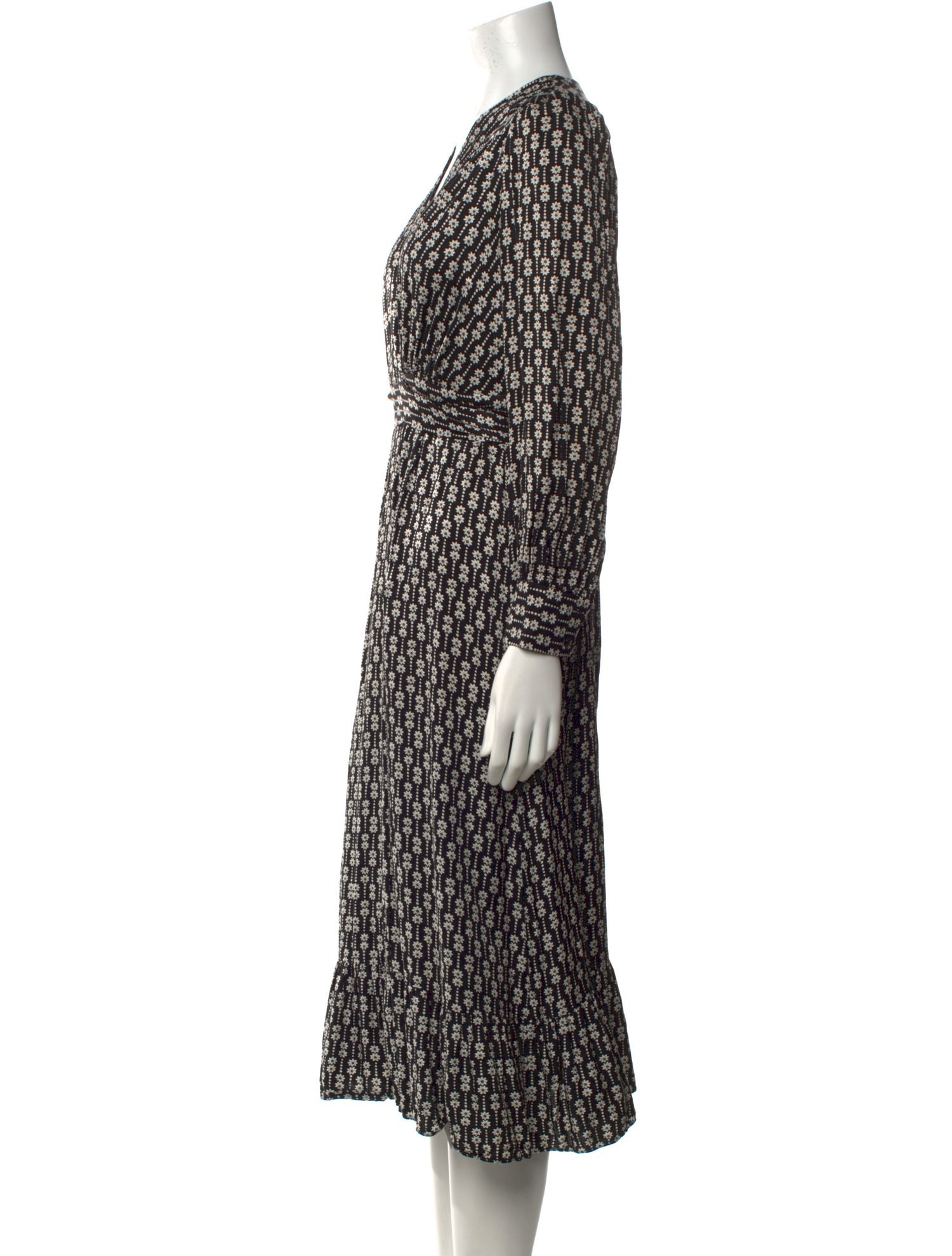 Sandro Printed Midi Length Dress