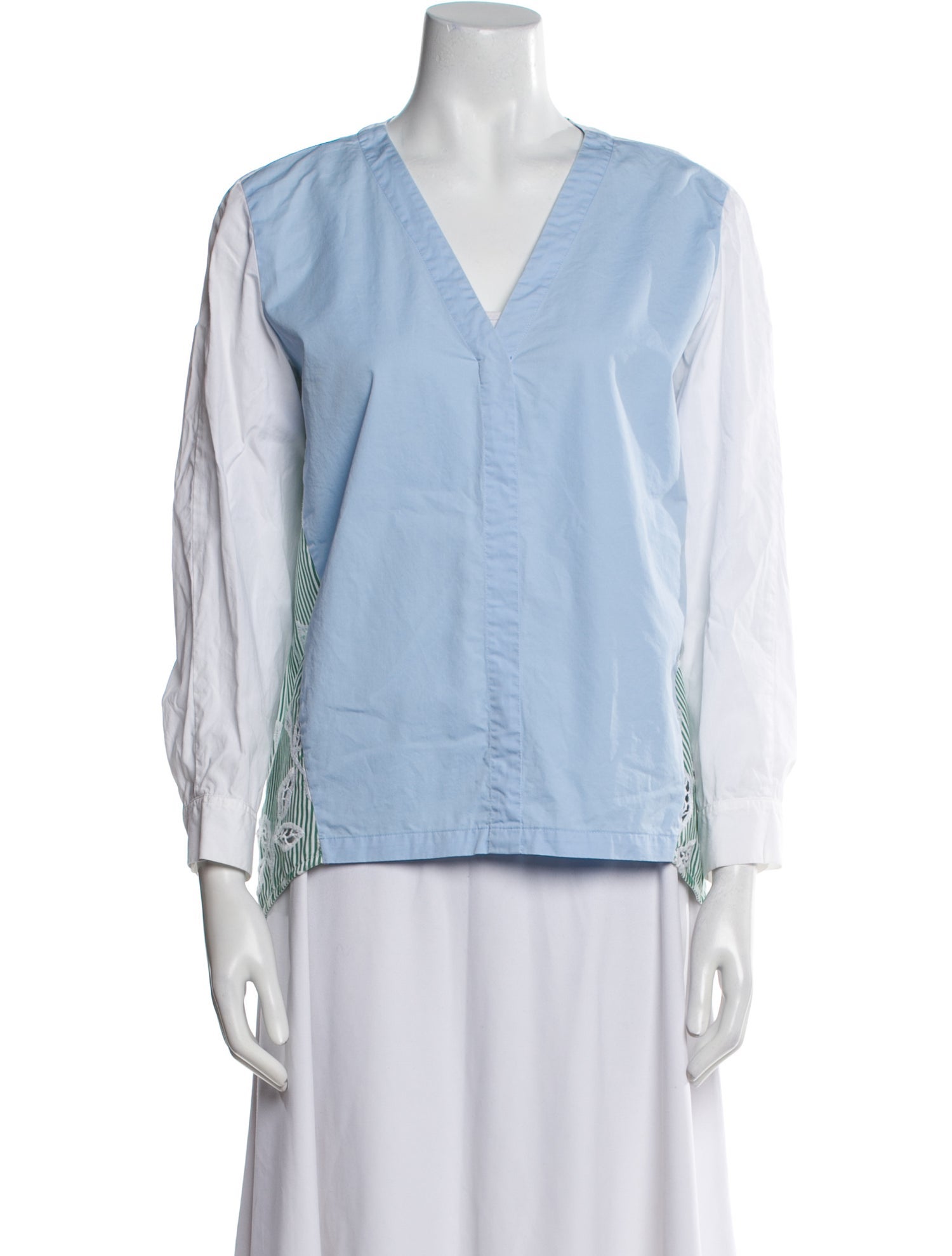 Sandro V-Neck Three-Quarter Sleeve Blouse