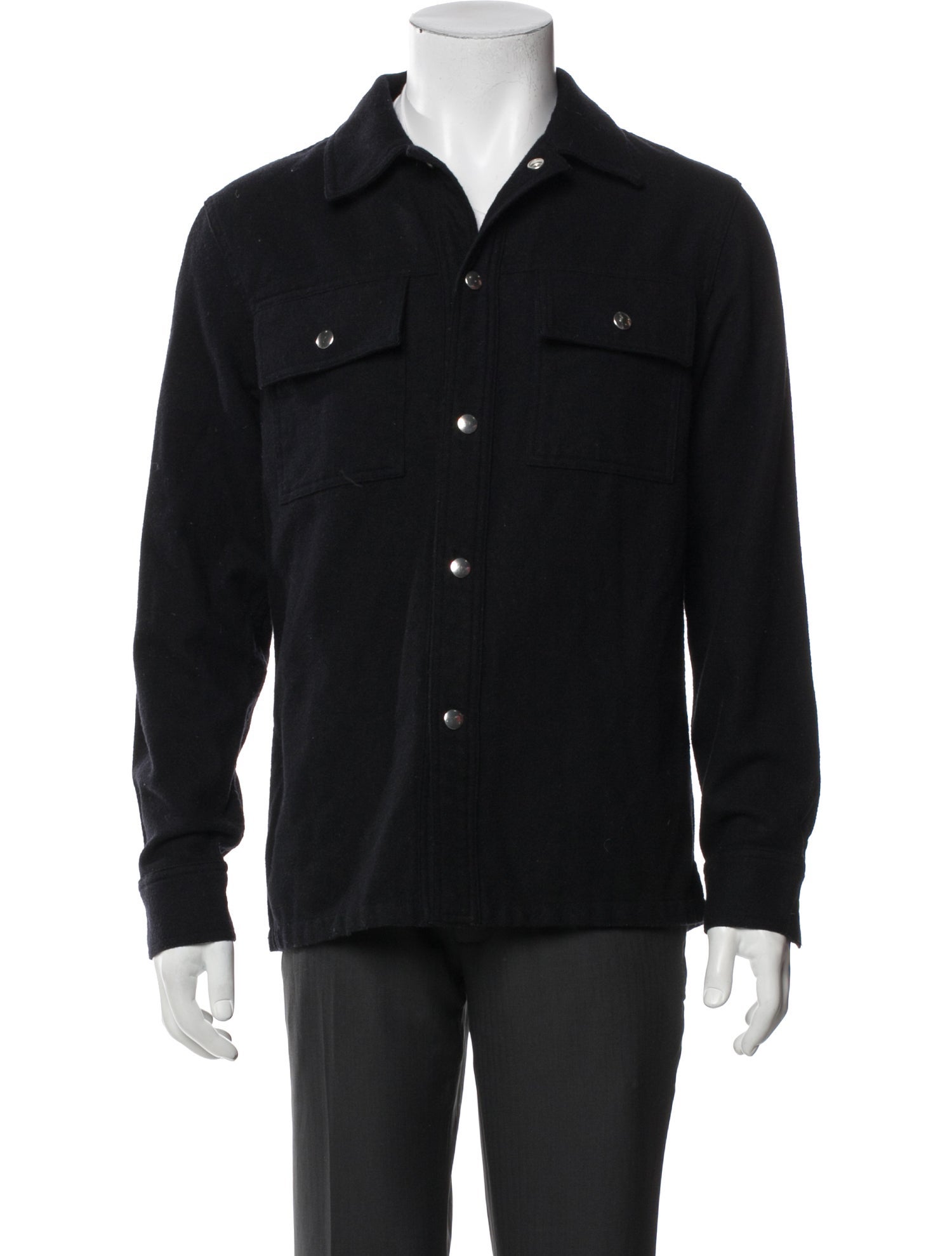 Sandro Wool Long Sleeve Shirt
