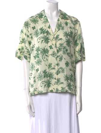 Sandro Floral Print V-Neck Blouse
