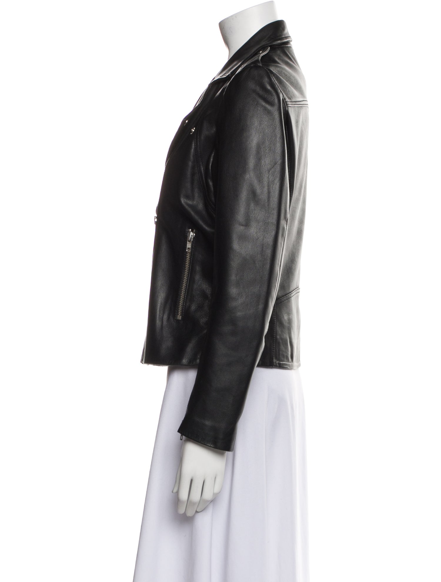 Sandro Lamb Leather Biker Jacket