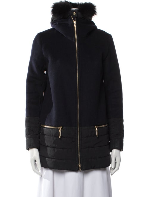 Sandro Wool Fur Coat