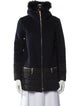 Sandro Wool Fur Coat