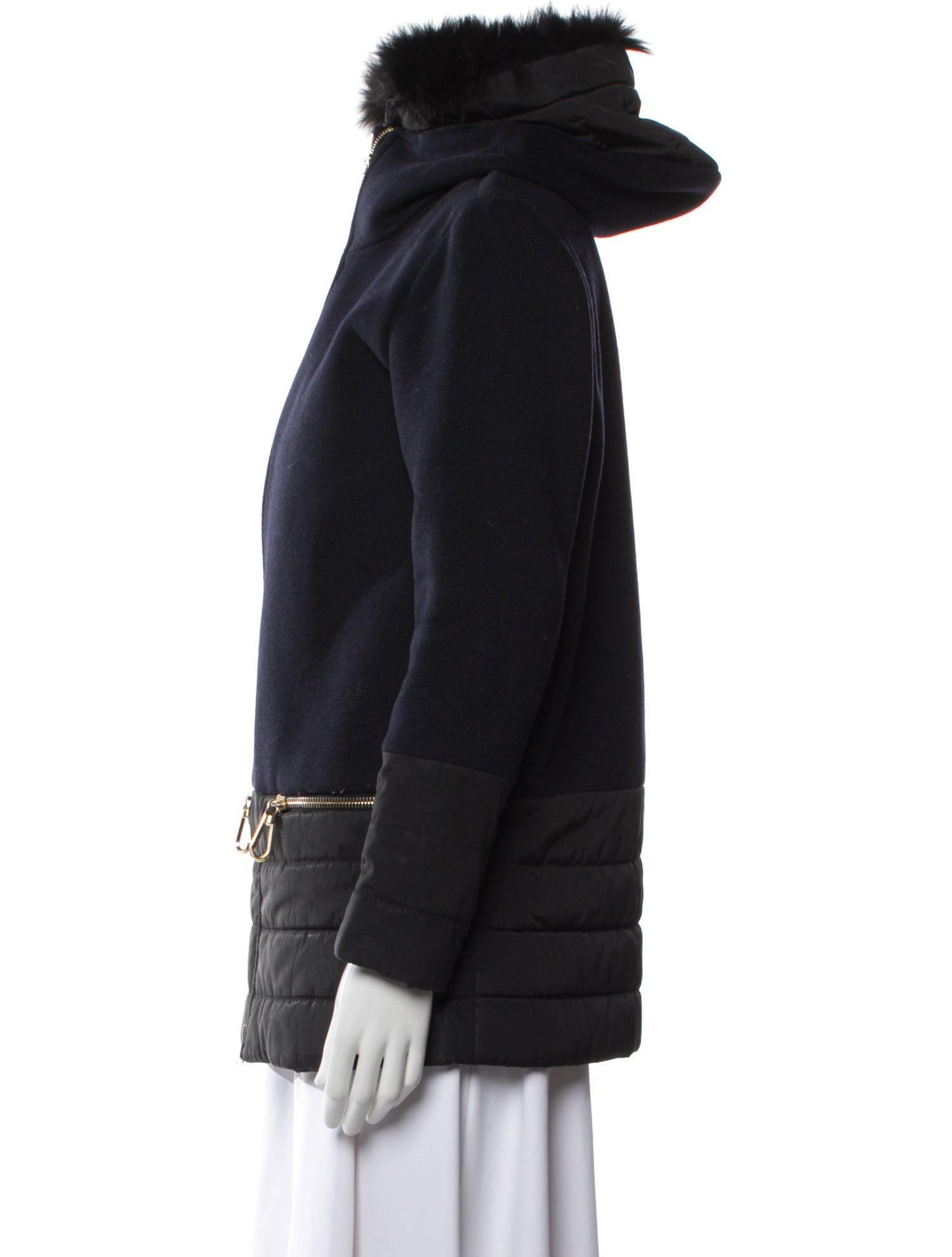 Sandro Wool Fur Coat