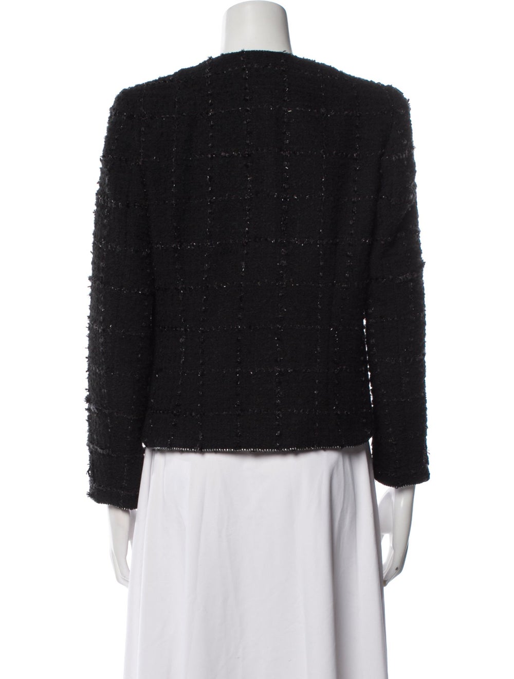 Sandro Evening Jacket Black Tweed Pattern Collarl… - image 3