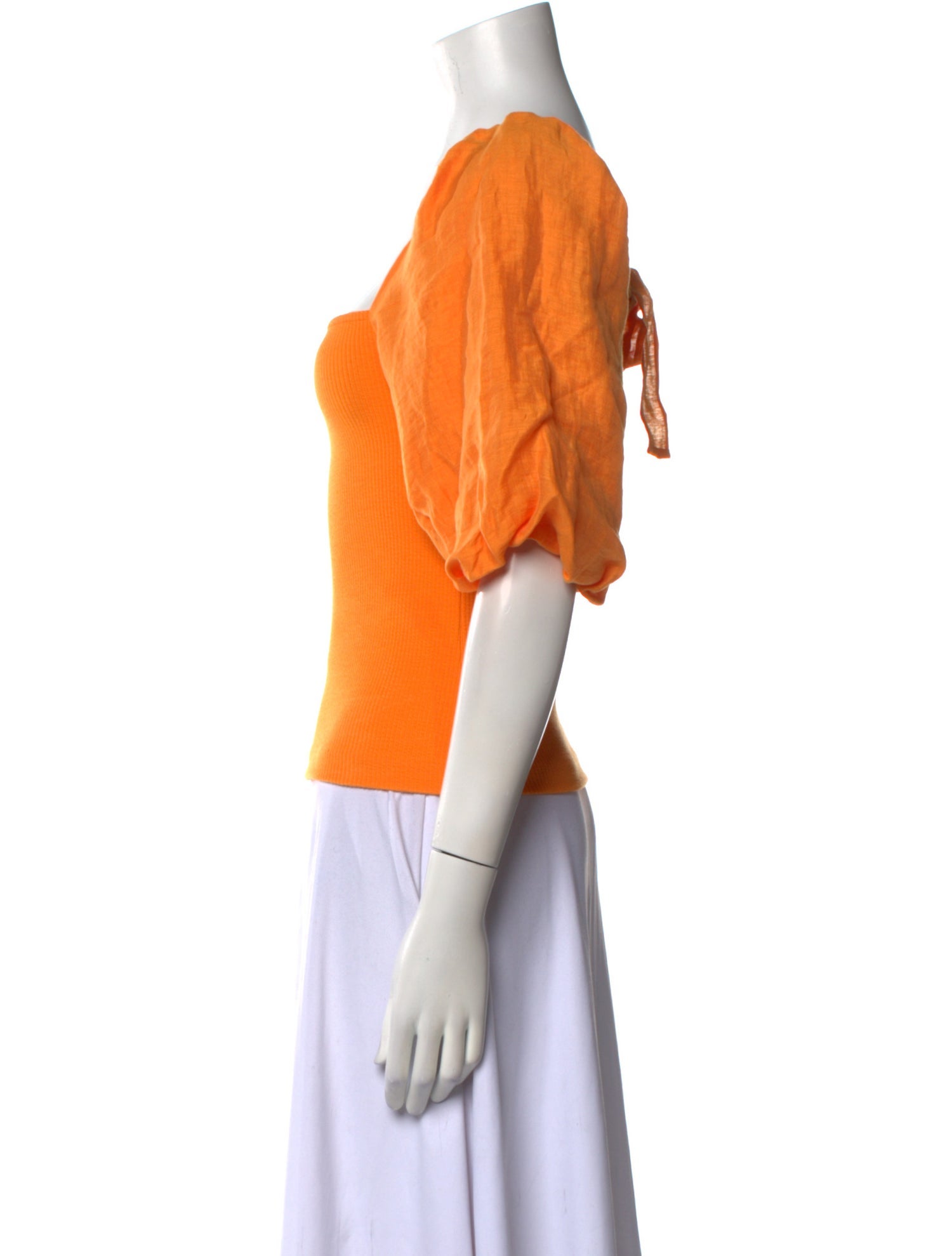 Sandro Square Neckline Short Sleeve Crop Top