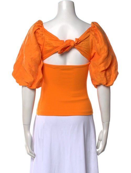 Sandro Square Neckline Short Sleeve Crop Top