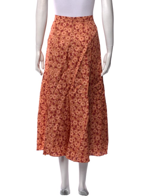 Sandro Floral Print Midi Length Skirt