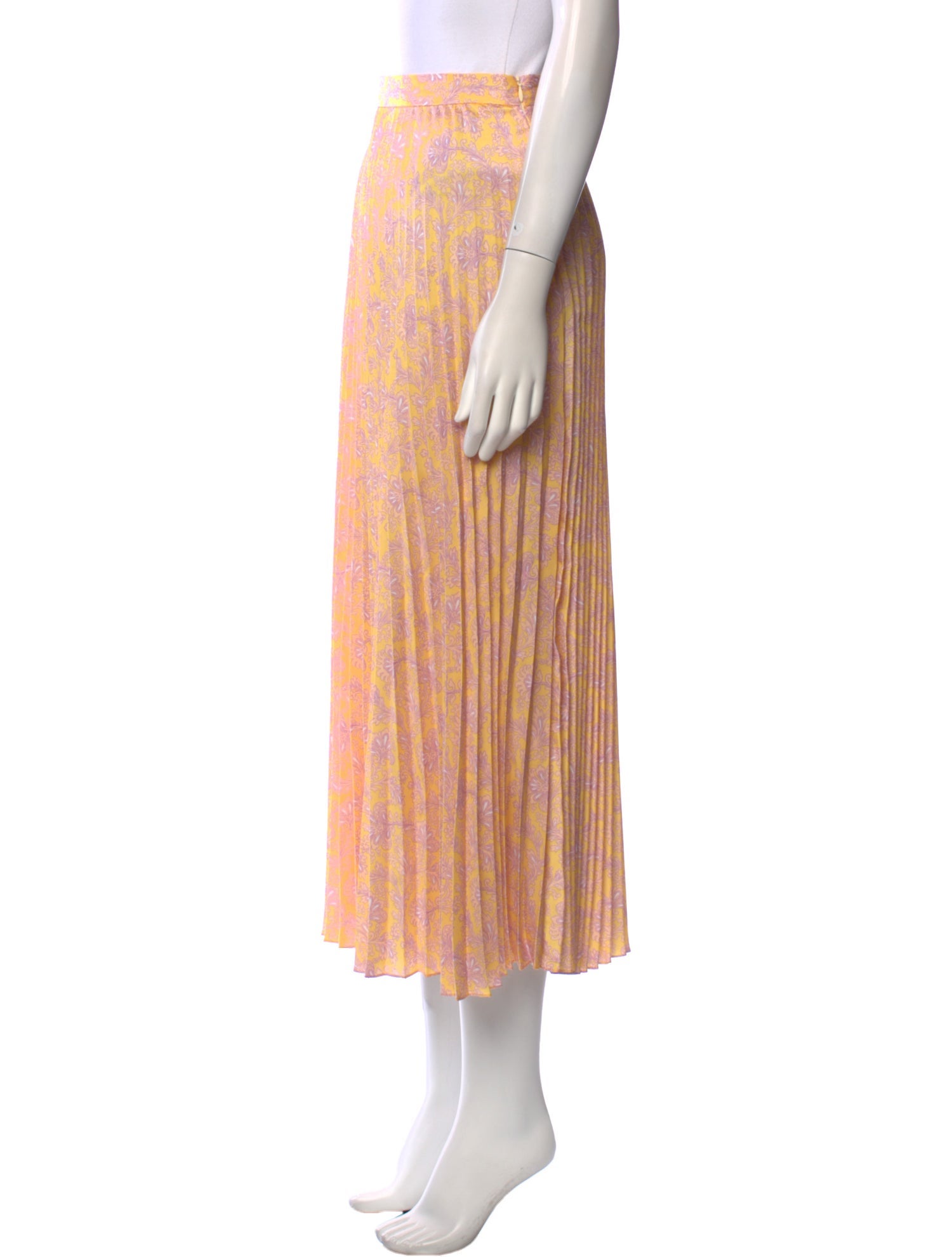 Sandro Pleated Accents Midi Length Skirt