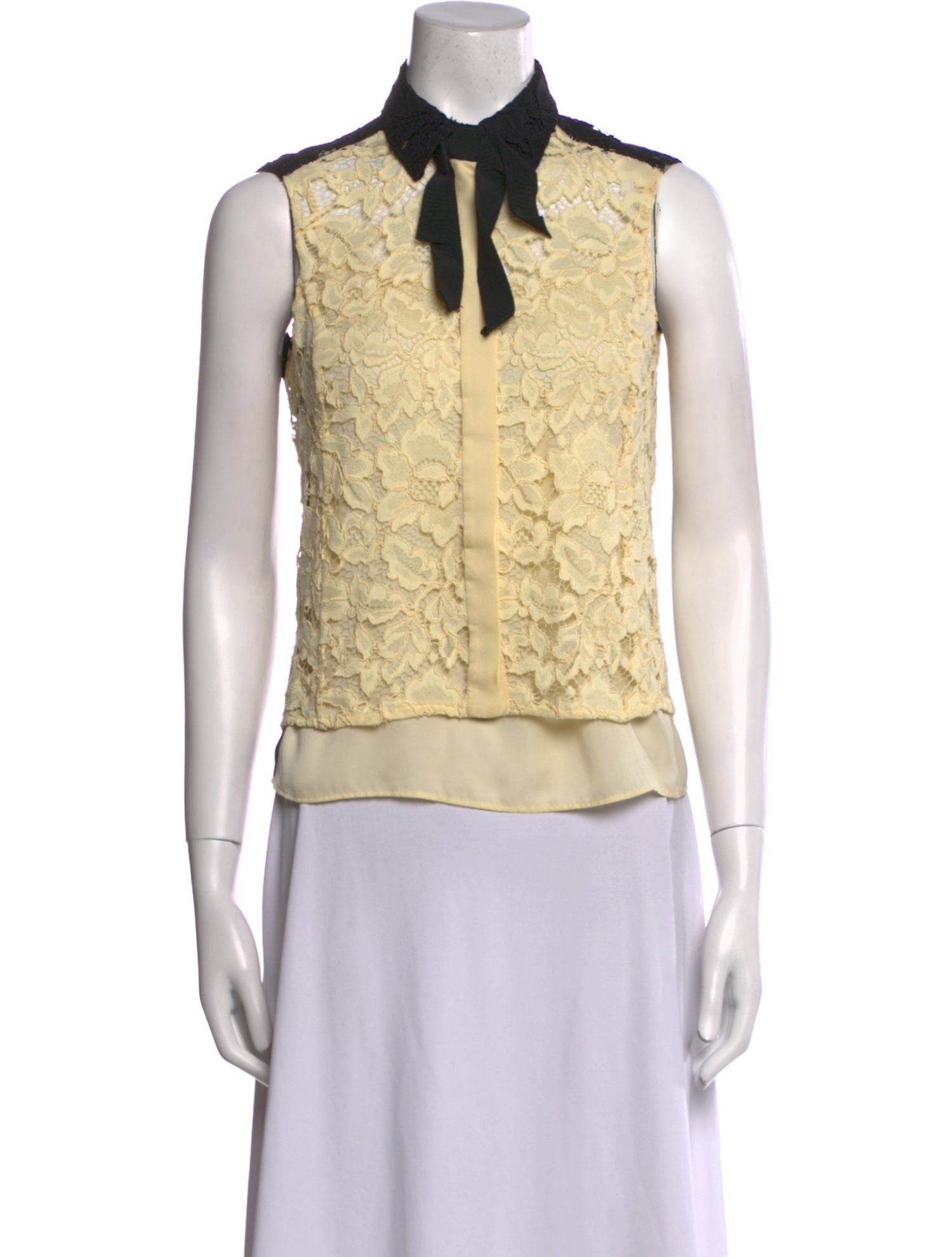 Sandro Lace Pattern Sleeveless Top