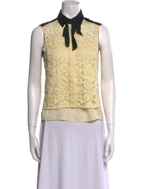 Sandro Lace Pattern Sleeveless Top