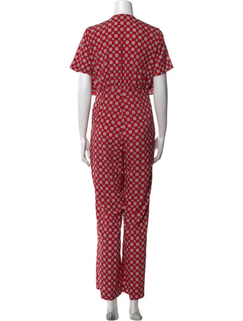 Sandro Printed V-Neck Jumpsuit