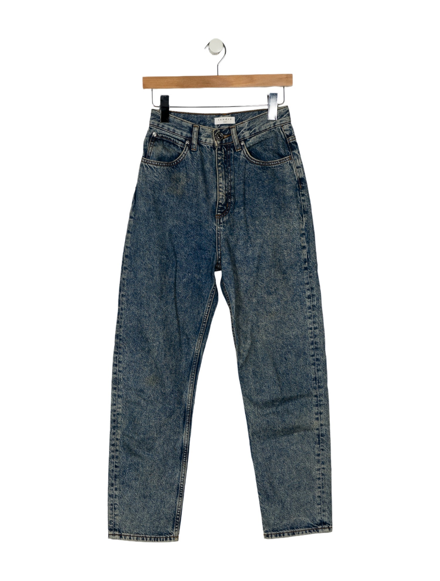 Sandro High-Rise Straight Leg Jeans