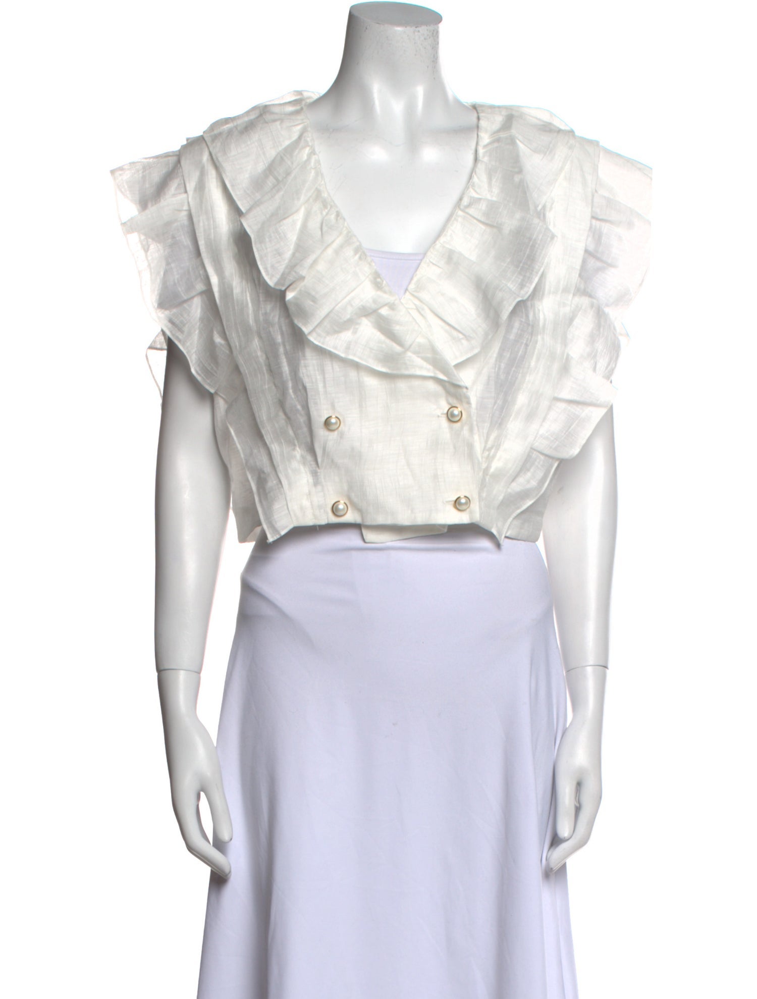 Sandro Linen Short Sleeve Crop Top w/ Tags