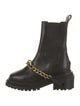 Sandro Leather Chain-Link Accents Combat Boots