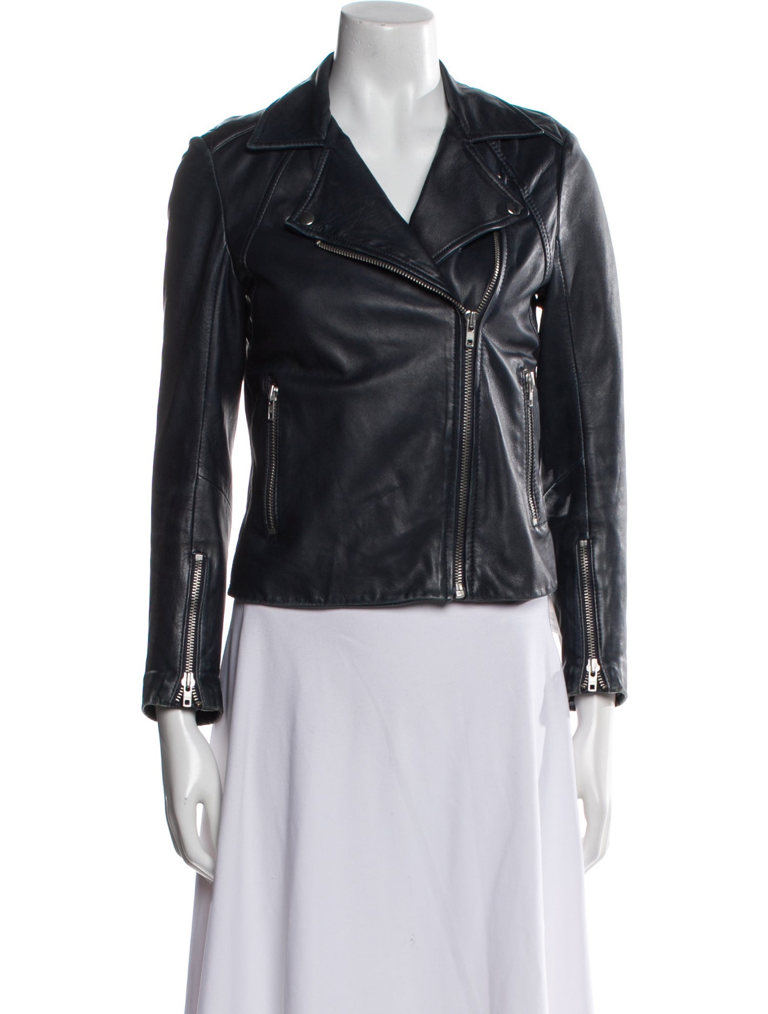 Sandro Lamb Leather Biker Jacket