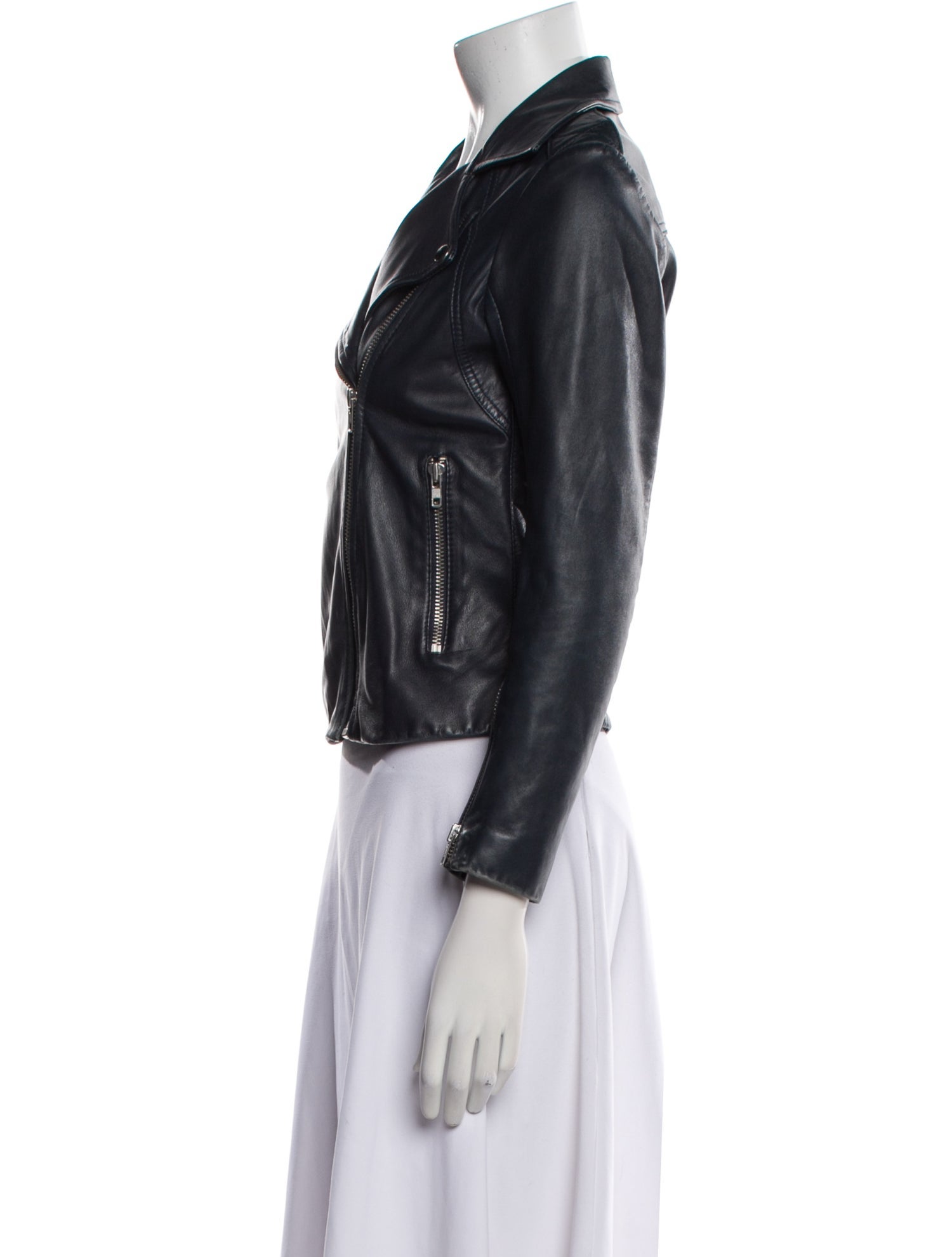 Sandro Lamb Leather Biker Jacket