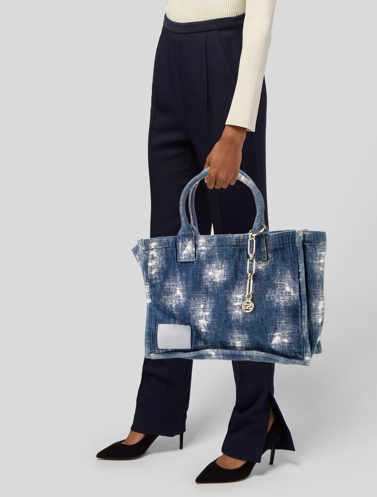 Sandro Canvas Top Handle Bag